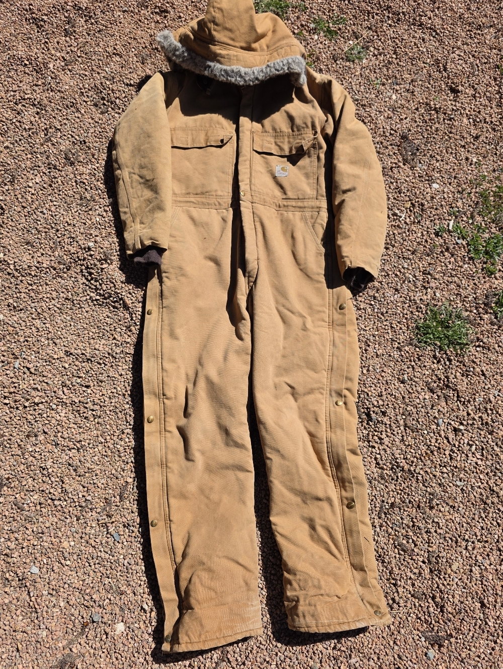 Carhartt Duck Canvas Hooded Coverall in Tan